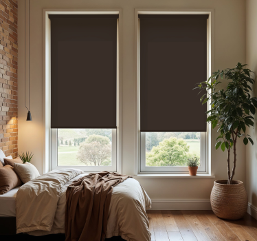 Tenda a rullo monocromatica marrone cioccolato - TenStickers