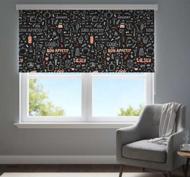 Tenda a rullo camera da letto motivo buon appetito - TenStickers