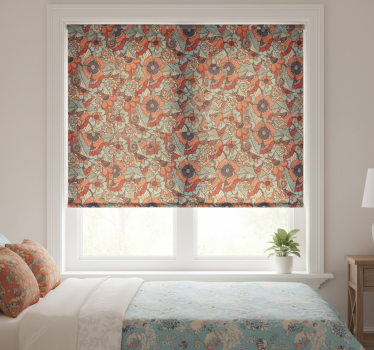 Tenda a rullo camera da letto motivo paisley floreale - TenStickers