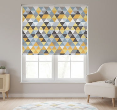 Tenda a rullo camera da letto motivo triangolo scandinavo - TenStickers