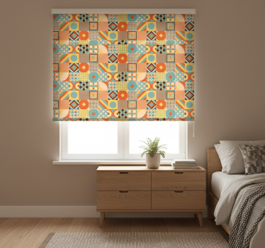 Tenda a rullo camera da letto piastrelle colorate - TenStickers