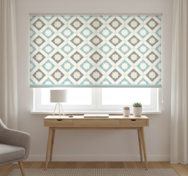 Tenda a rullo camera da letto stelle geometriche azzurre - TenStickers