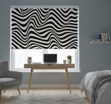 Tenda a rullo camera da letto righe 3d organiche - TenStickers