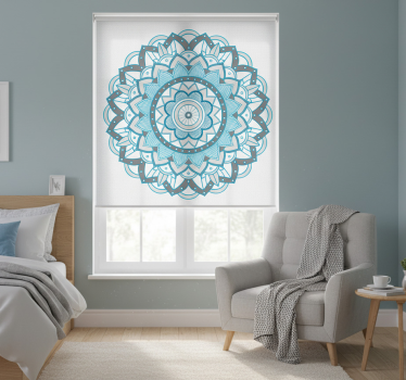 Tenda a rullo camera da letto design mandala blu - TenStickers
