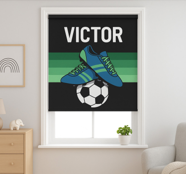 Tenda a rullo cameretta scarpe da calcio con nome - TenStickers