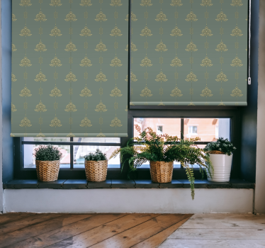 Tenda a rullo disegno classico con fiori dorati - TenStickers