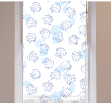 Tenda a rullo animali motivo a conchiglia blu - TenStickers