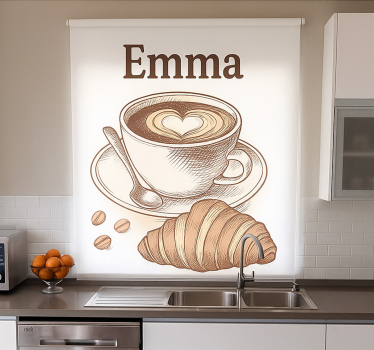 Tenda a rullo cucina design personalizzato del caffè - TenStickers