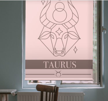 Tenda a rullo design segno zodiacale toro rosa - TenStickers
