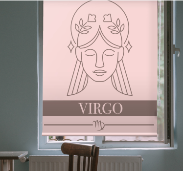 Tenda a rullo design segno zodiacale vergine rosa - TenStickers