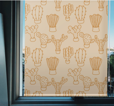 Tenda a rullo di cactus Modello di cactus sbiadito dal sole - TenStickers