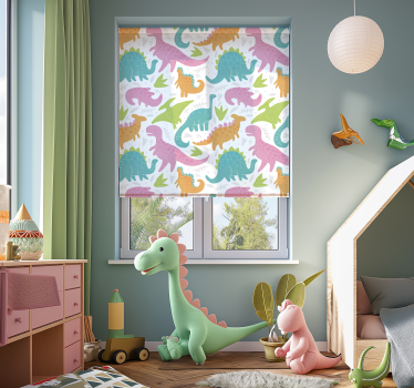 Tenda a rullo dinosauri colori pastello - TenStickers