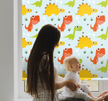 Tenda a rullo dinosauro dinosauri cartoni animati - TenStickers