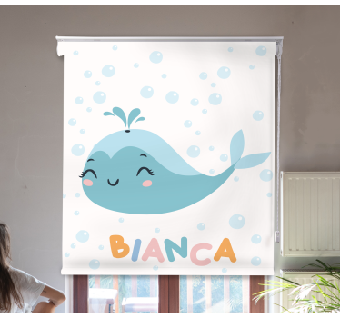 Tenda a rullo balena e nome personalizzabile - TenStickers