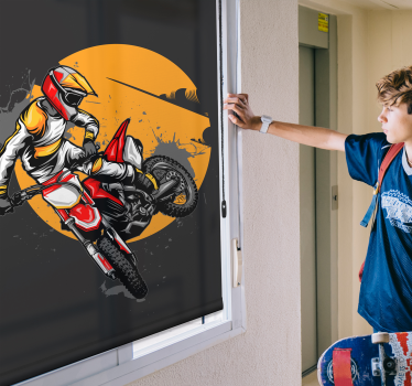 Tenda a rullo con motociclista - TenStickers