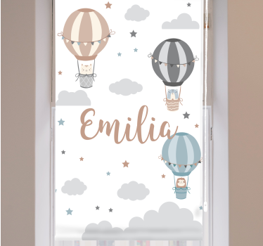 Tenda a rullo disegni Palloncini e nuvole color pastello - TenStickers