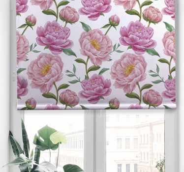 Tenda a rullo disegno classico Tende a rullo fiore rosa - TenStickers