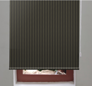 Tenda a rullo elegante marrone scuro con linee dorate - TenStickers