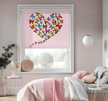 Tenda a rullo farfalle disegno del cuore - TenStickers
