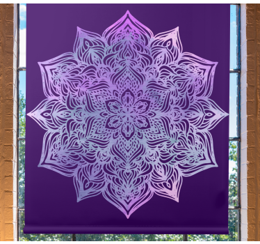 Tenda a rullo fiore e pianta Forma mandala viola.. - TenStickers