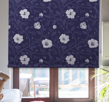 Tenda a rullo fiori Blu - TenStickers