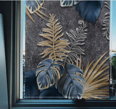 Tenda a rullo fiori e piante composizione tropicale - TenStickers