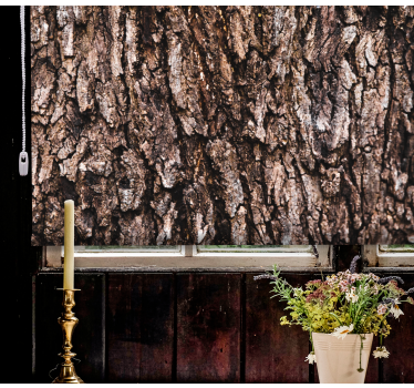 Tenda a rullo fiori e piante Corteccia d'albero realistica - TenStickers