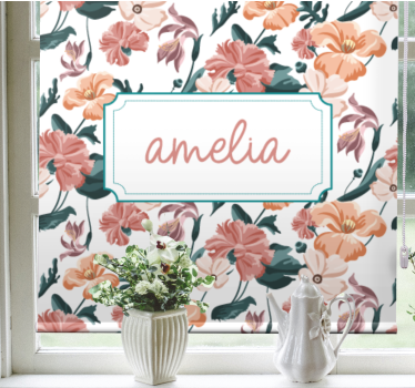 Tenda a rullo fiori e piante elegante design primaverile - TenStickers