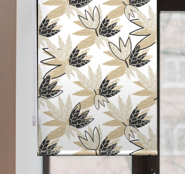 Tenda a rullo fiori e piante elegante motivo a foglia - TenStickers
