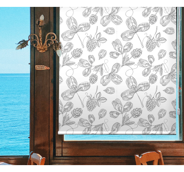 Tenda a rullo con fiori soggiorno ricamo floreale - TenStickers