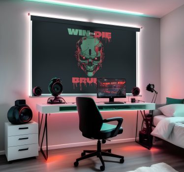 Tenda a rullo gamer teschio informatico con nome - TenStickers
