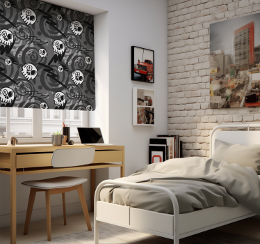 Tenda a rullo giovani graffiti con teschi neri - TenStickers