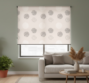 Tenda a rullo moderna a cerchi grigi con linee e texture - TenStickers