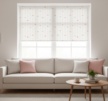 Tenda a rullo moderna a pois colorati con linee - TenStickers