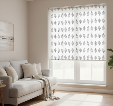 Tenda a rullo moderna a righe minimaliste a foglia - TenStickers