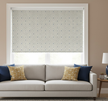 Tenda a rullo moderna blu oro geometrico - TenStickers