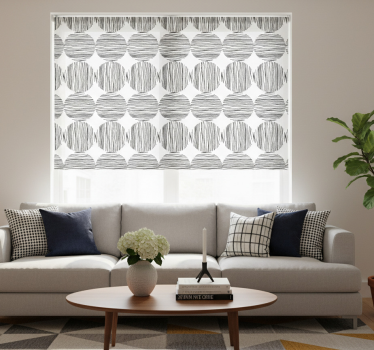 Tenda a rullo moderna cerchi con strisce interne - TenStickers