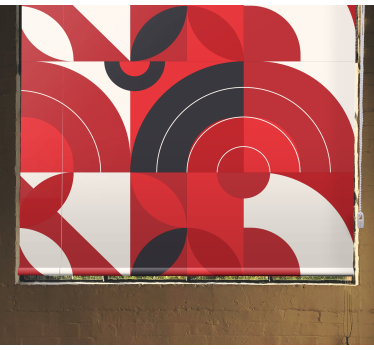 Tenda a rullo moderna cerchi rossi geometrici - TenStickers
