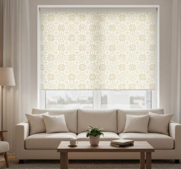 Tenda a rullo moderna con motivo floreale bianco - TenStickers