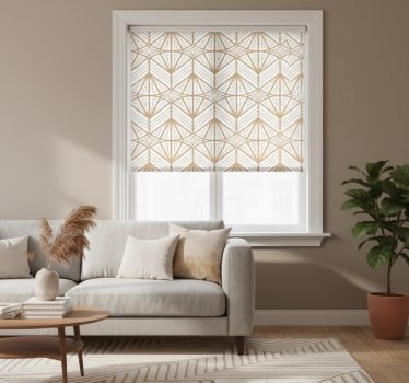 Tenda a rullo moderna con motivo geometrico dorato - TenStickers