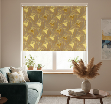 Tenda a rullo moderna con motivo geometrico dorato - TenStickers