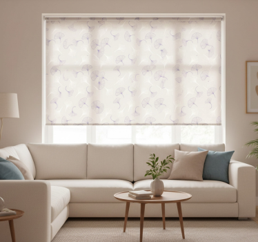 Tenda a rullo moderna crema foglie di ginkgo - TenStickers