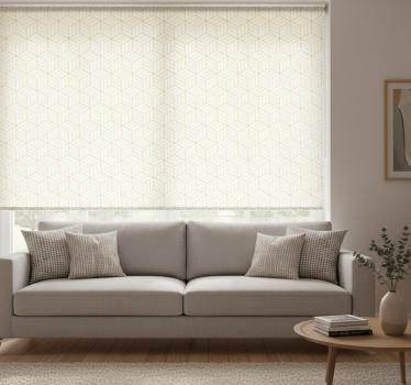 Tenda a rullo moderna cubi geometrici in foil oro - TenStickers