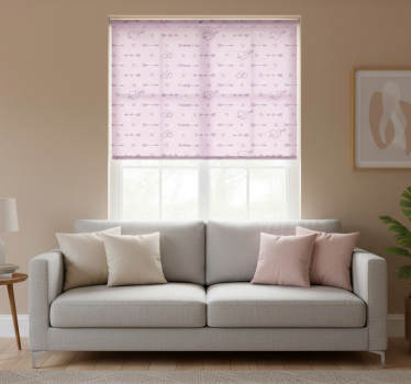 Tenda a rullo moderna cuori silhouette decorativi - TenStickers