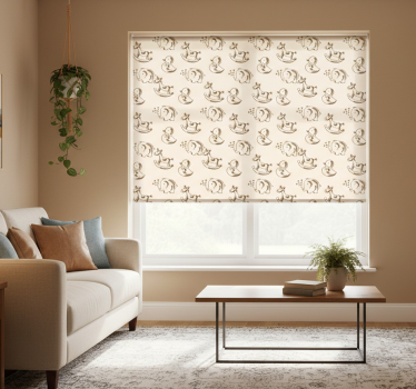 Tenda a rullo moderna design carino elefante anatra cavallo - TenStickers