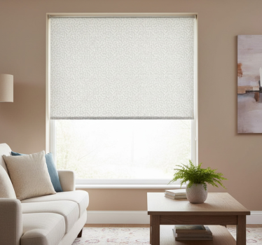 Tenda a rullo moderna design labirinto argento - TenStickers