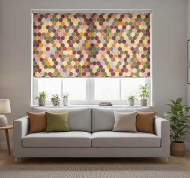 Tenda a rullo moderna esagoni colorati con texture - TenStickers