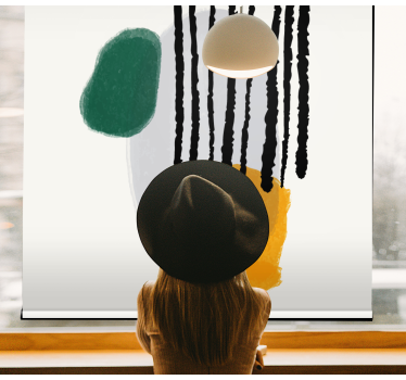 Tenda a rullo moderna forme astratte con linee - TenStickers