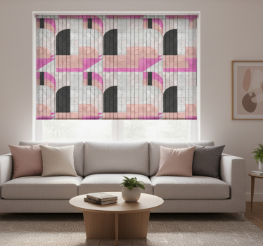 Tenda a rullo moderna forme astratte su mattoni - TenStickers