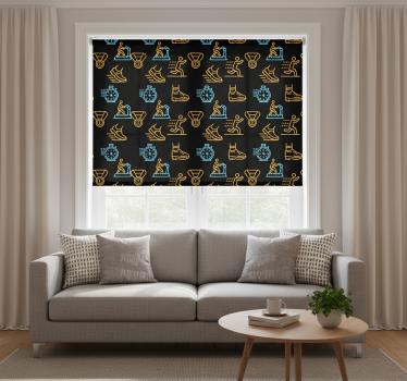 Tenda a rullo moderna icone vettoriali neon su nero - TenStickers